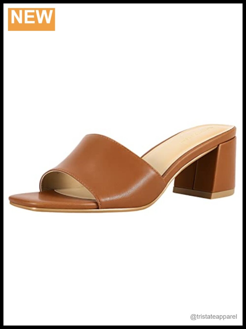 Women's Square Open Toe Block Heel Sandals Slip On Mules Casual Dress Shoes